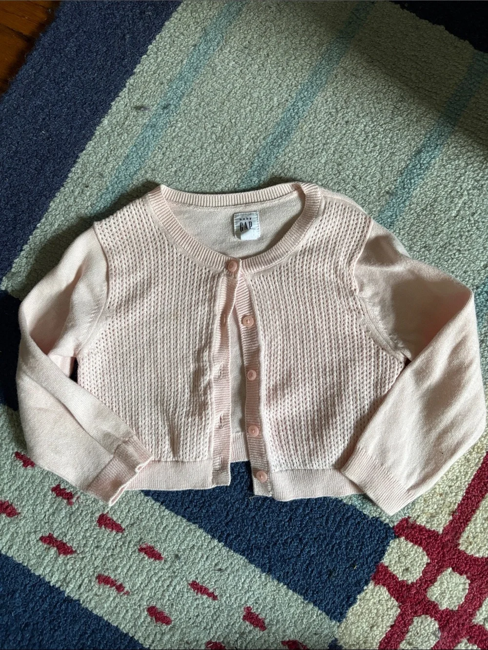 GAP Pale Pink Knit Baby Cardigan